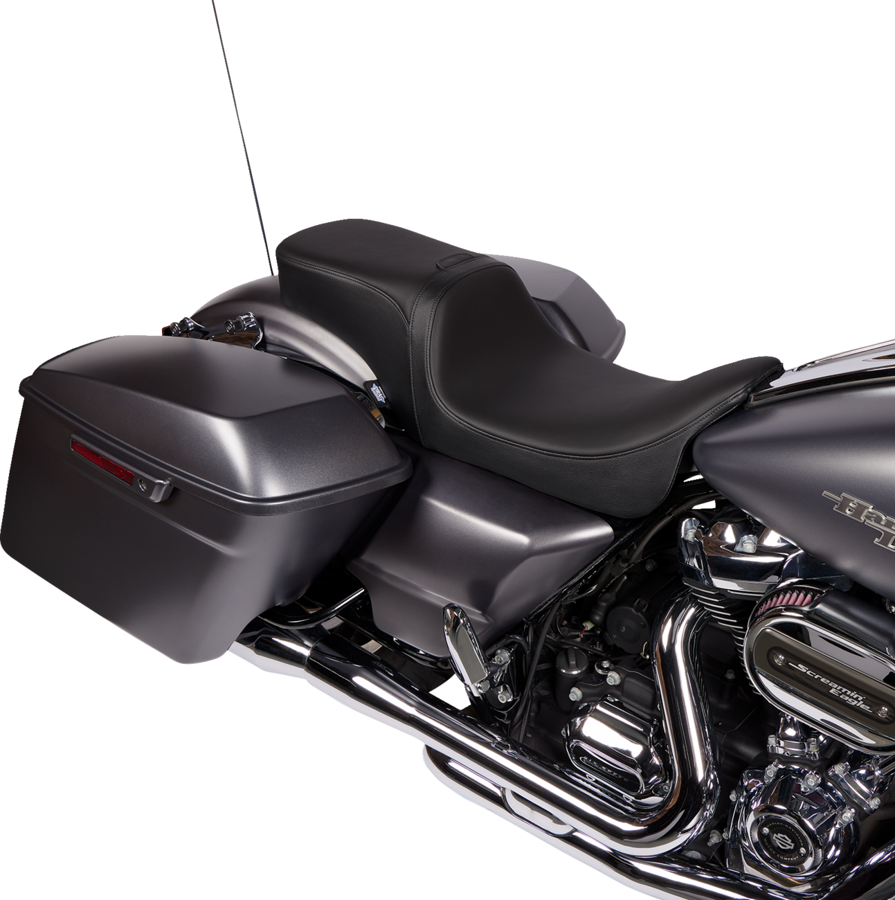 Drag Specialties Seats Predator 2-Up Seat - Solar Leather - Smooth - W/ Backrest Receptacle - FL '08-'23