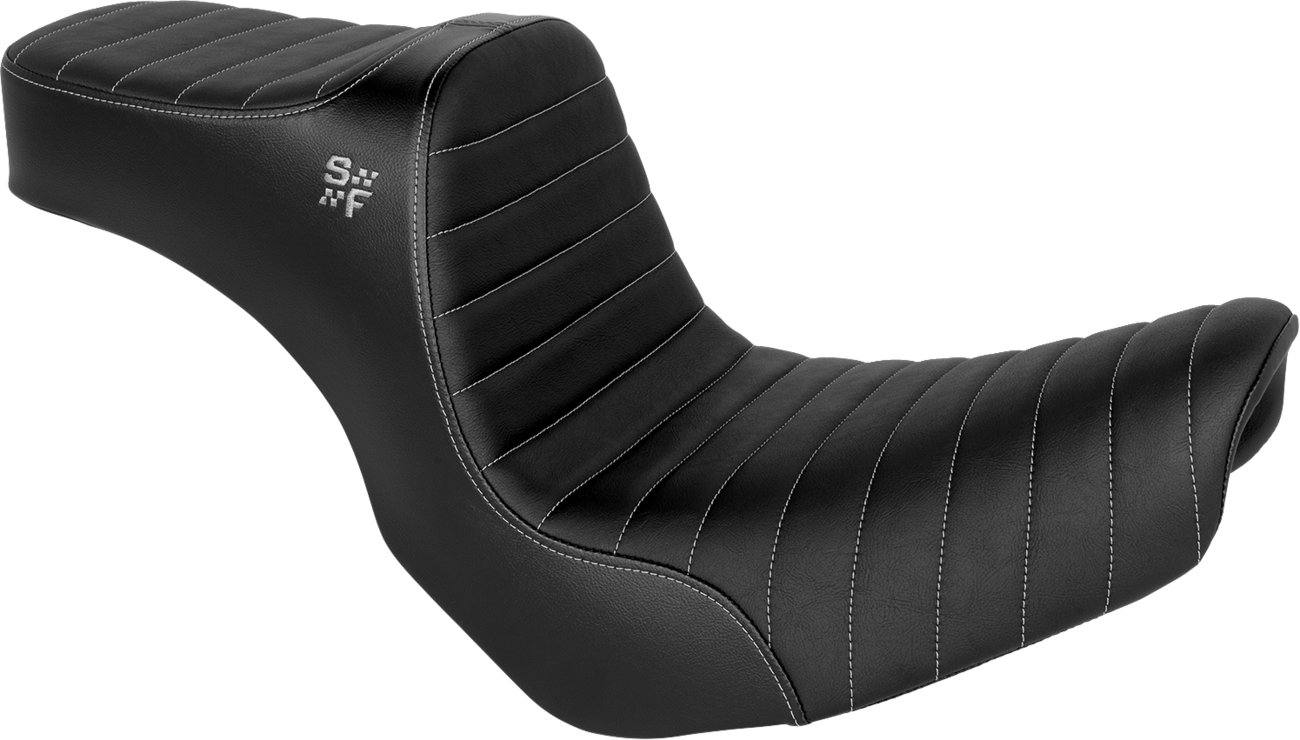 Slyfox Chariot Seat - Black Classic Stitch - Silver Logo - FLSB '18-'21/FXLR '18-'26