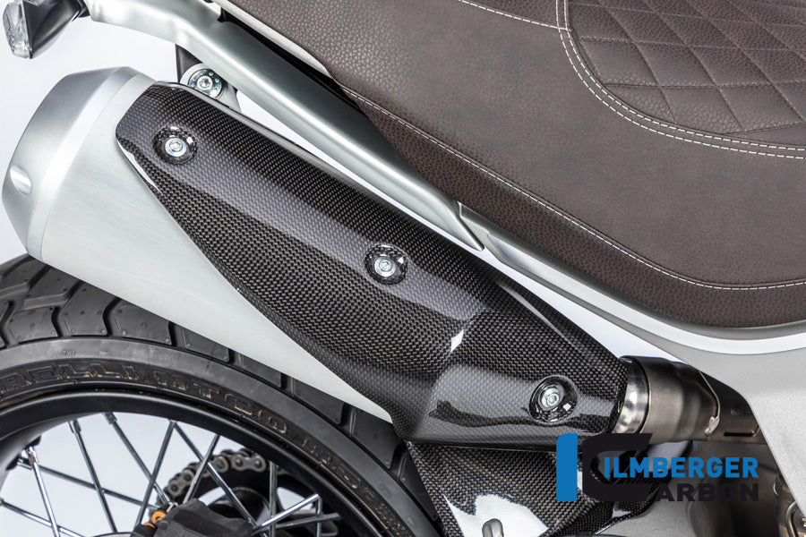 Ilmberger Carbon Exhaust Protection Right Ducati Scrambler 1100 From 2017 - Gloss / Plain