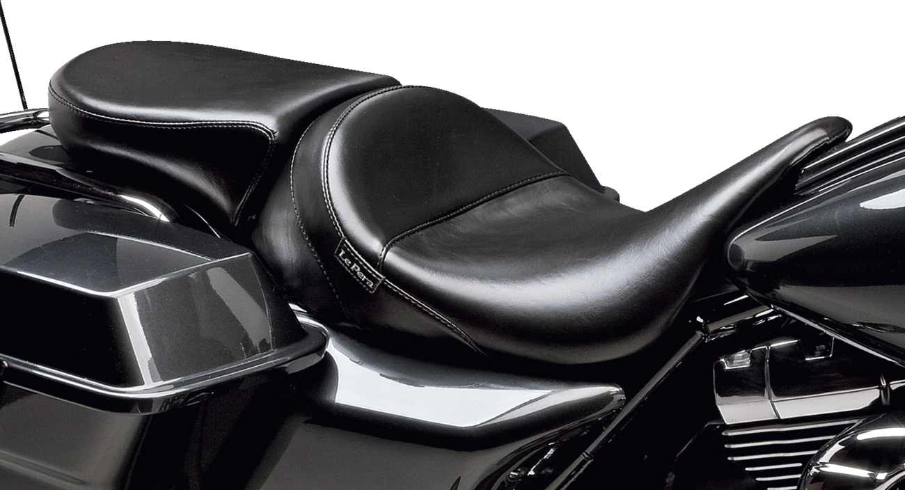 Le Pera Bare Bones Pillion Pad - Deluxe - Smooth - Black - FL '08-'23