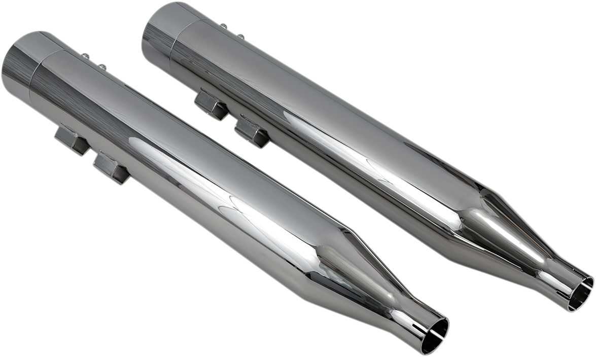 Bassani Xhaust DNT Straight Can Mufflers For '95-'16 FL - Chrome