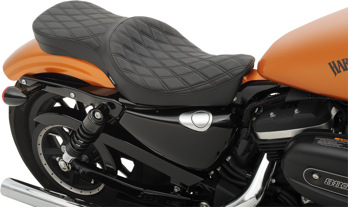 Drag Specialties Seats Double Bucket Seat - Double Diamond Stitch - XL '10-'22