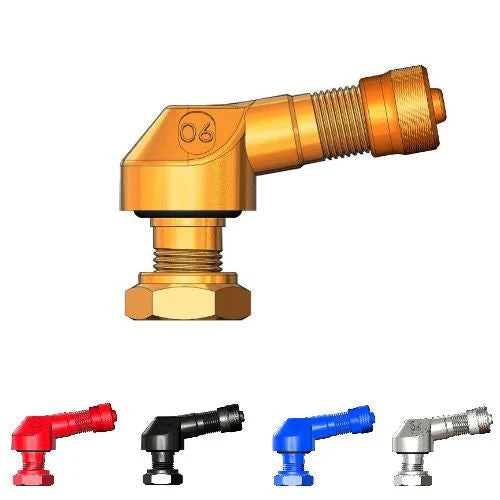Bridgeport 90 Degree Angled Valve Stems 8.3mm - Pair - Gold