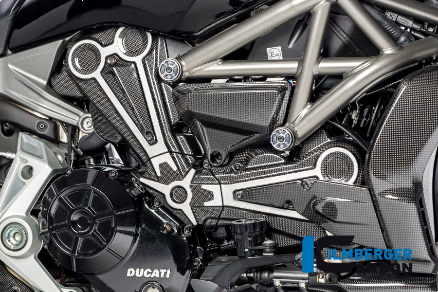 Ilmberger Carbon Cam Belt Covers With Chrome Decal Ducati XDiavel 2016 - Gloss