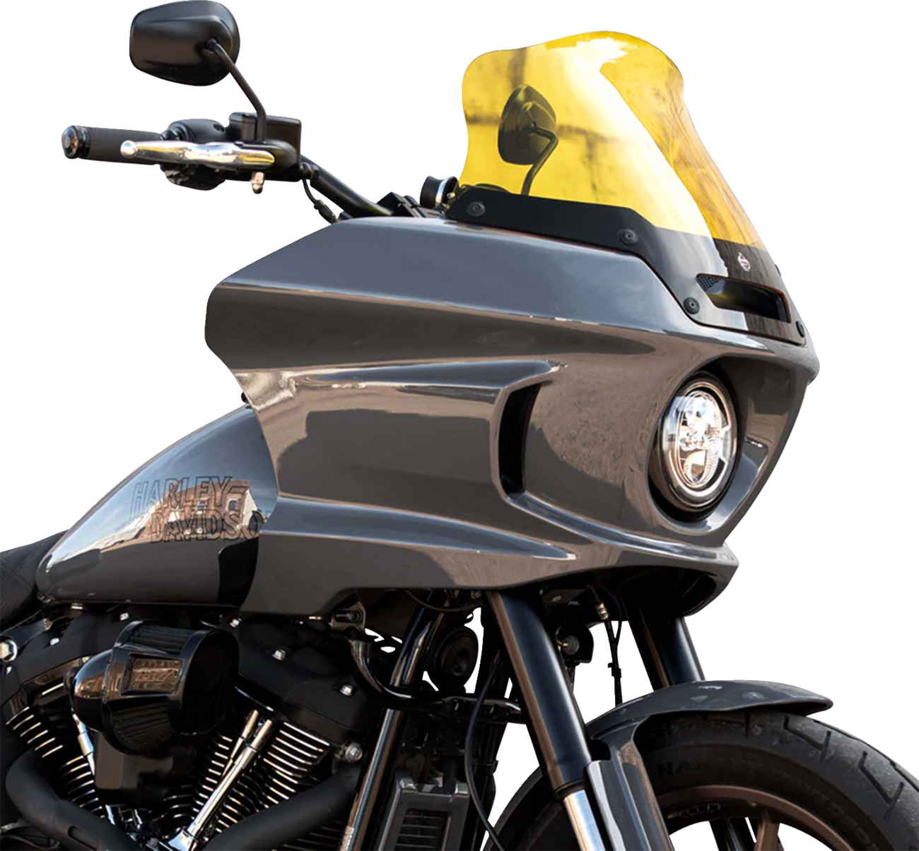 Klock Werks Kolor Flare® Windshield - 8" - Yellow - '22-'25 FXLRST