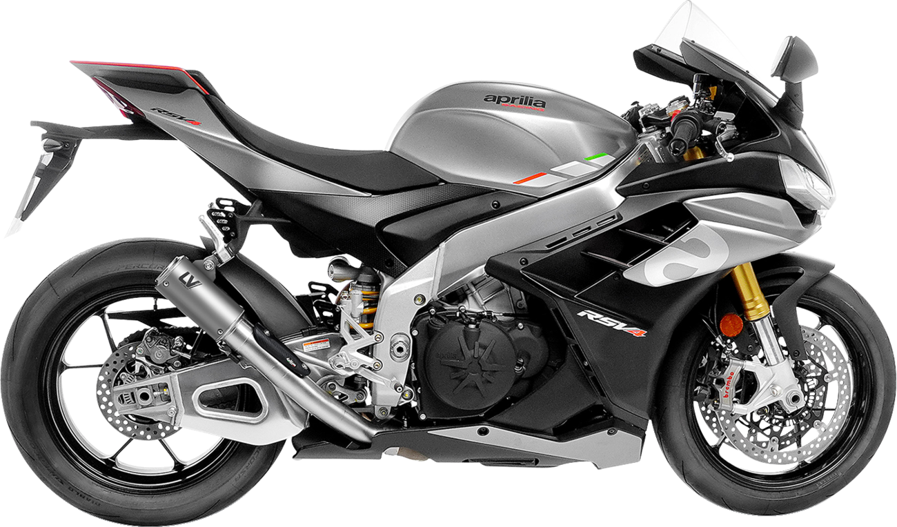 LeoVince LV Corsa S Slip-On Muffler - Titanium - Aprilia RSV4 Tuono V4