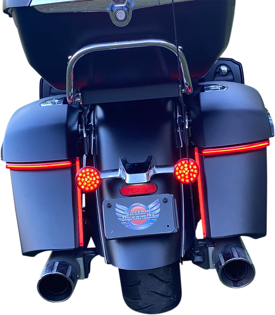 Custom Dynamics Saddle Bag Lights - Red Lens - Indian