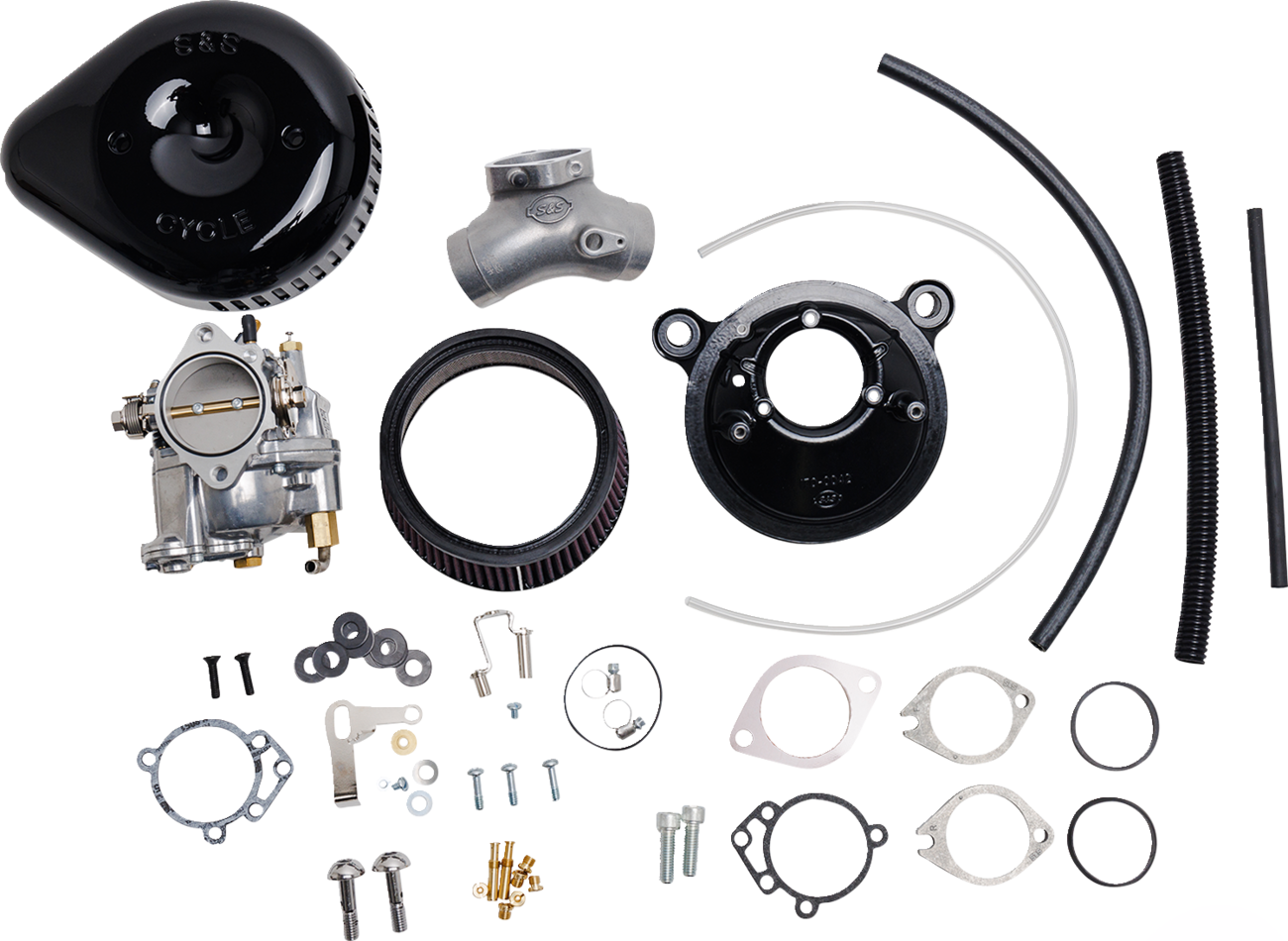 S&S Cycle Super G Carburetor With Stealth Air Cleaner Kit - Gloss Black - Evolution Big Twin