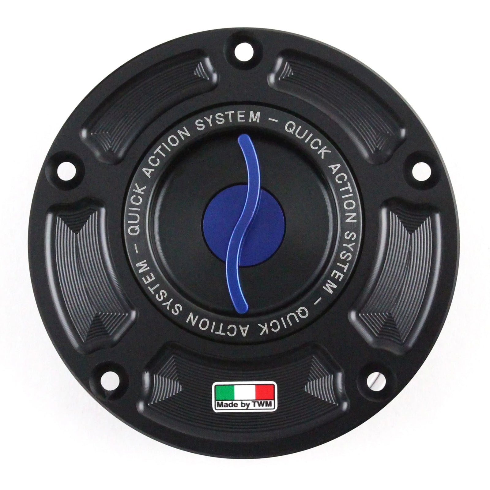 TWM CNC Aluminum Gas Cap / Fuel Cap with Blue Center Cap for KTM Motorcycles