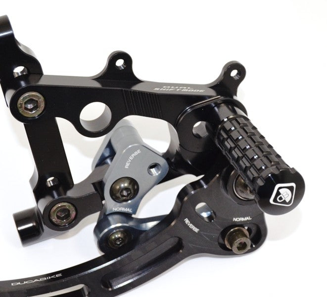 Ducabike DBK PR119903 Adjustable Rearset SBK Panigale - BLACK ECO FIXED FOOT PEGS