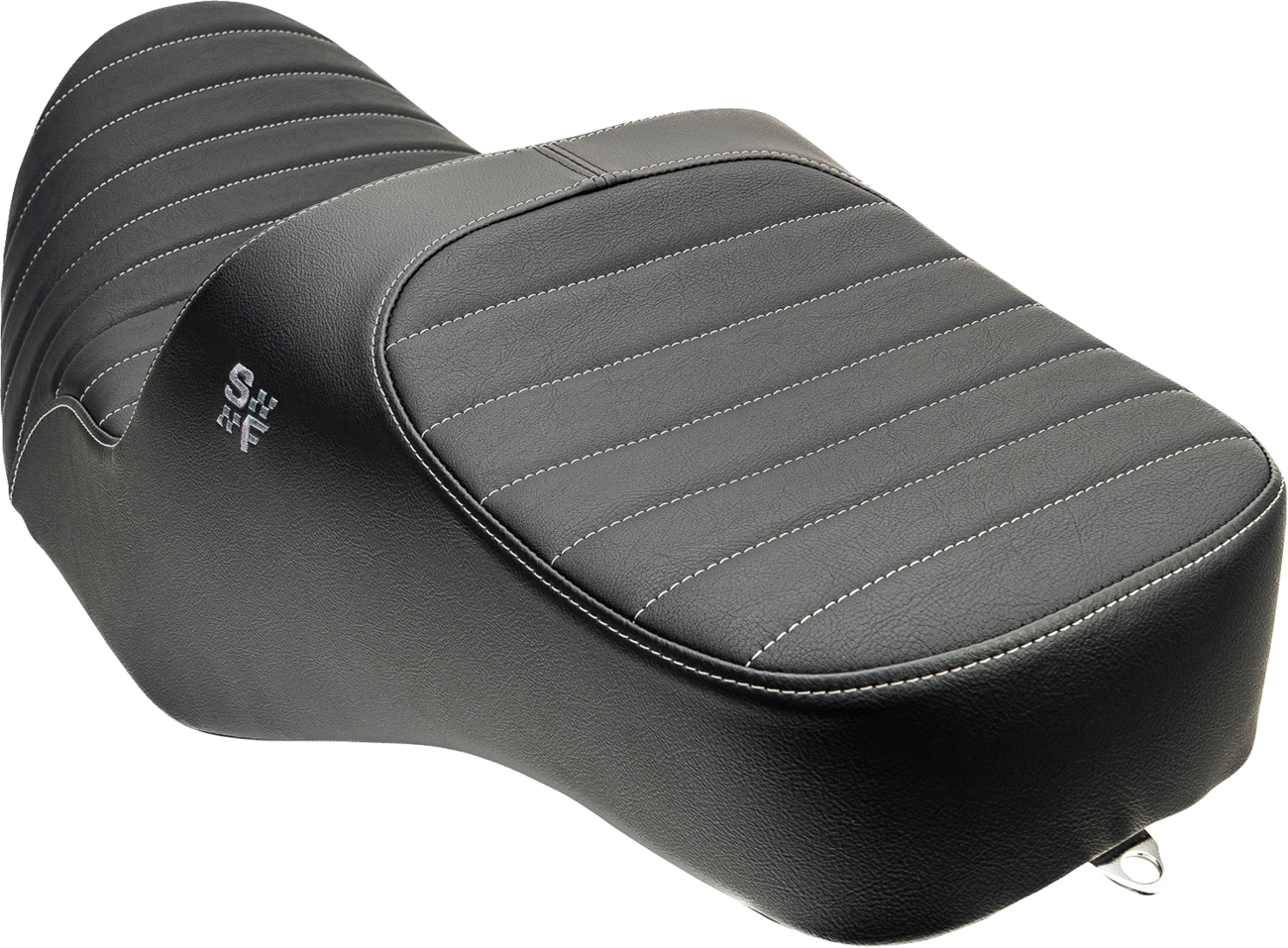 Slyfox Chariot Seat - Silver Classic Stitch - Silver Logo - FLH/FLT '09-'23.5