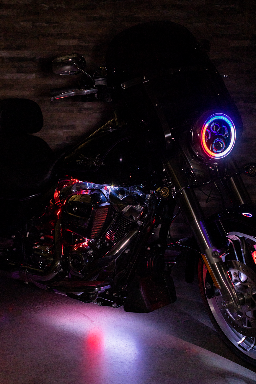 Custom Dynamics ProGLOW™ 7" Headlamp - With Adapter - Black
