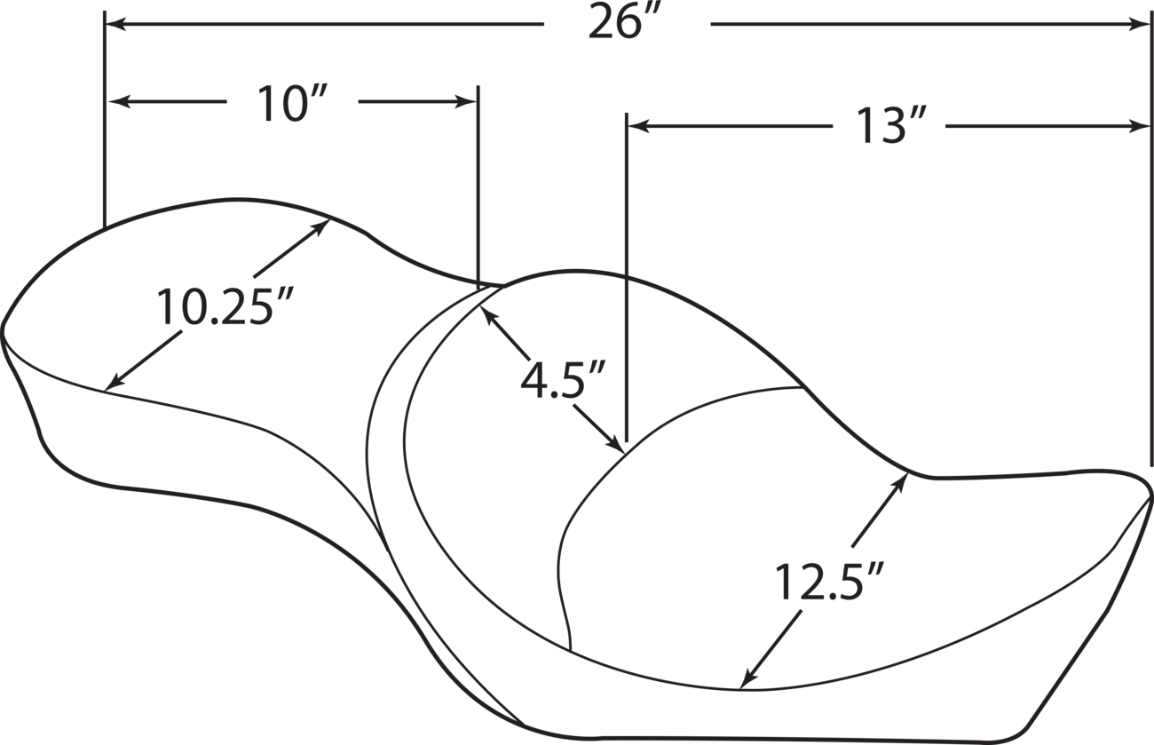Drag Specialties Seats Low-Profile Double Bucket 2-Up Vinyl Seat