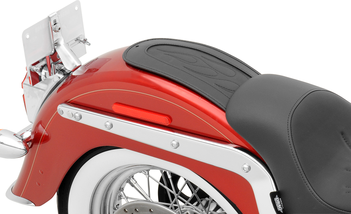 Drag Specialties Seats Fender Skin - Flame Stitched Automotive-Grade Vinyl Center - 13-1/4"
