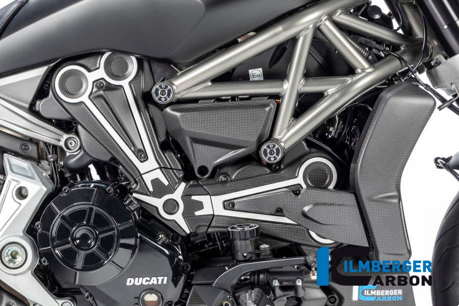 Ilmberger Carbon Cam Belt Covers With Chrome Decal Ducati XDiavel 2016 - Matte