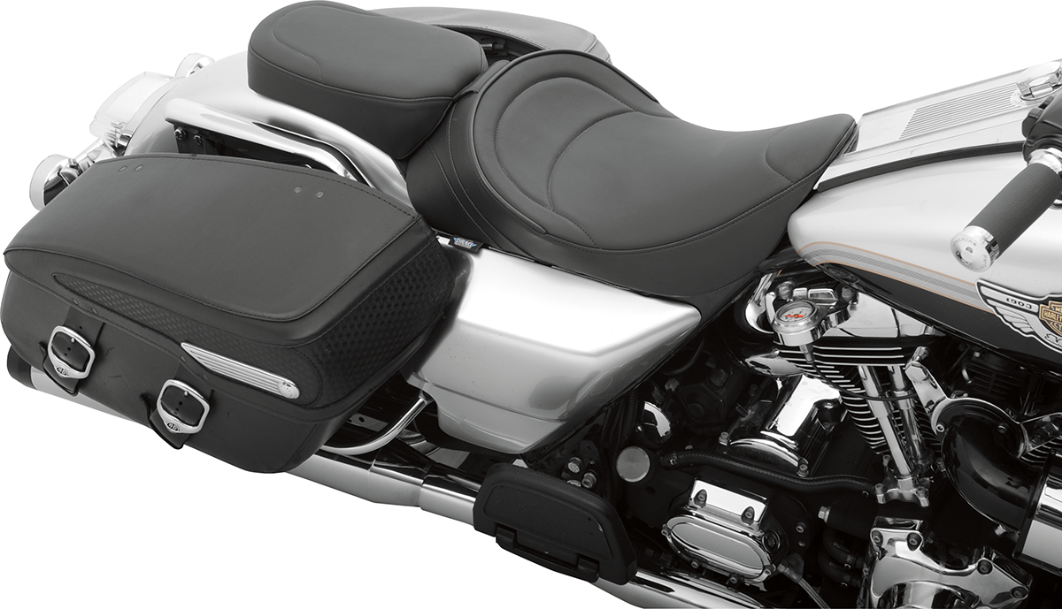 Drag Specialties Seats Solo Seat - Mild Stitched - Driver Backrest Compatible - FLH '97-'07