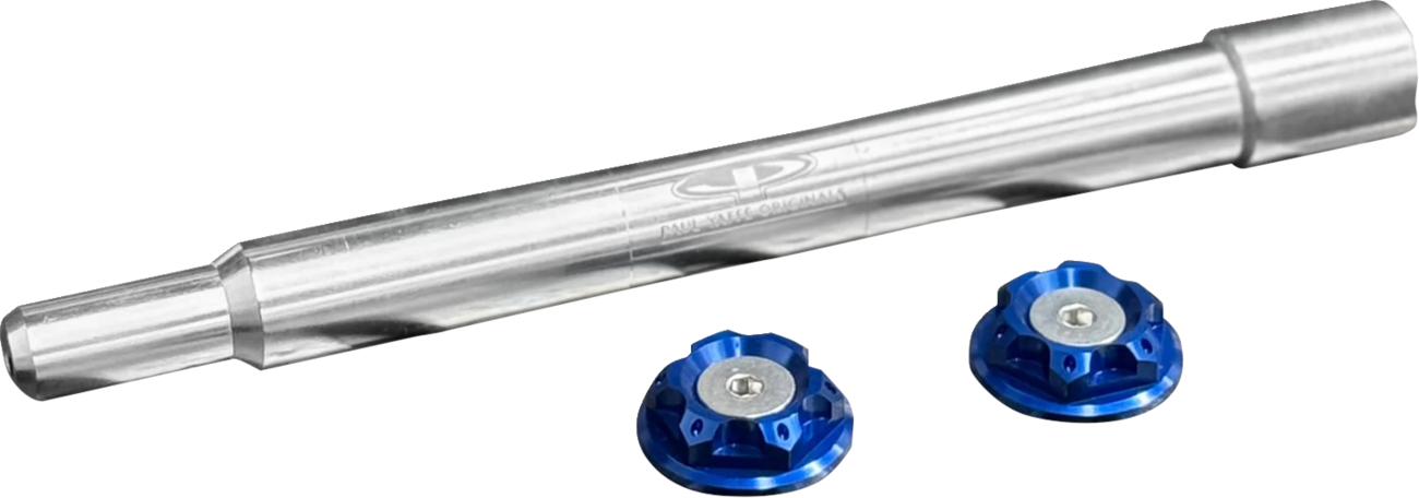Paul Yaffe Bagger Nation Y-Axle With Turret Style Axle Cover Kit - Custom - Front - Blue - 1"