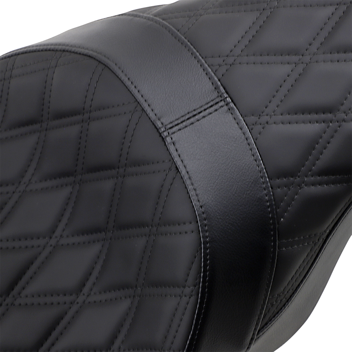 Drag Specialties Seats Forward Positioned Predator 2-Up Seat - Double Diamond - Black Stitching - FL '08-'23