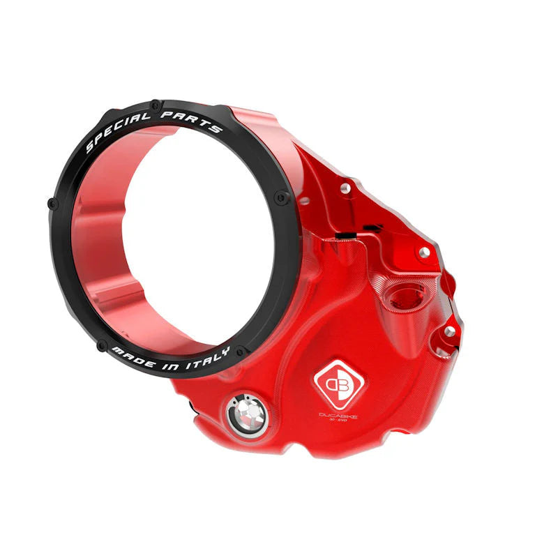 Ducabike DBK 3D Clear Clutch Cover For Ducati Monster 1200 1200S 1200R - Red-Black