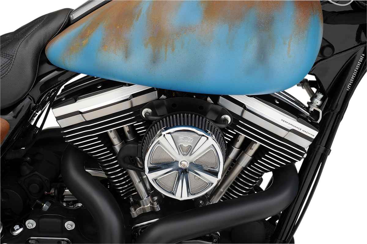 Performance Machine (PM) Rocker Box Cover - Scalloped - Contrast Cut - Twin Cam