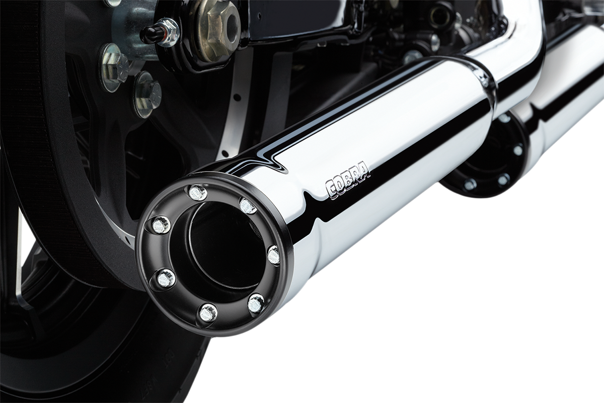 Cobra Slip-On Mufflers With Race-Pro Tips - 3" - Chrome - '14-'22 XL