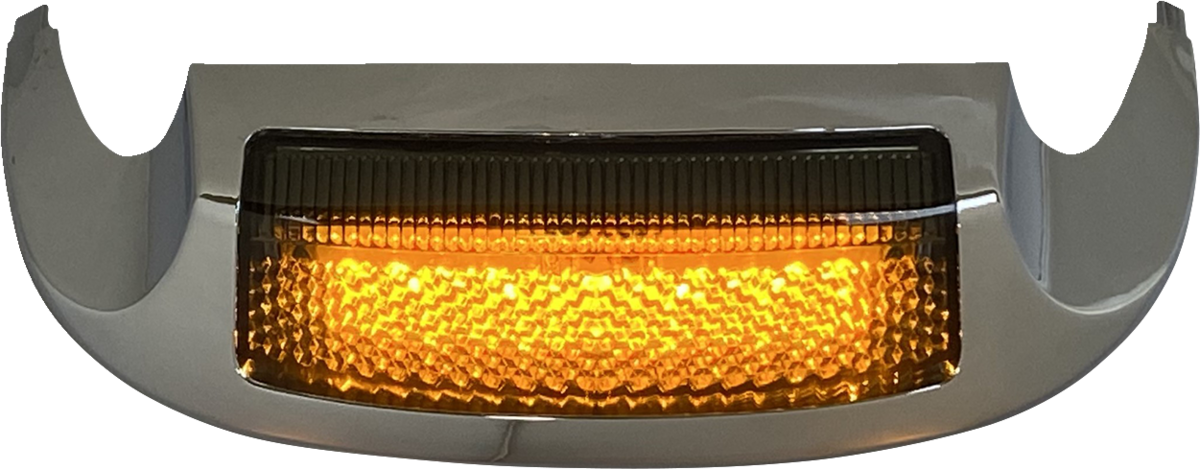 Custom Dynamics LED Front Fender Tip - Amber LED/Smoke Lens - Chrome