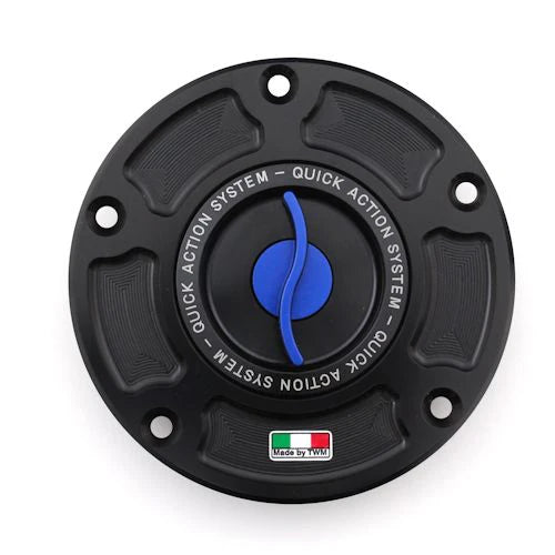 TWM Quick Action CNC Aluminum Gas Cap For Diavel V4 - Blue