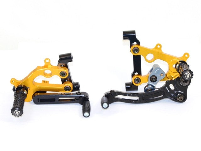 Ducabike DBK PR119903 Adjustable Rearset SBK Panigale - BLACK-GOLD