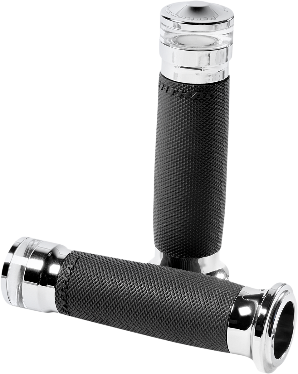 Performance Machine (PM) Vision Series Contour LED Turn Signal Grips - TBW - Chrome