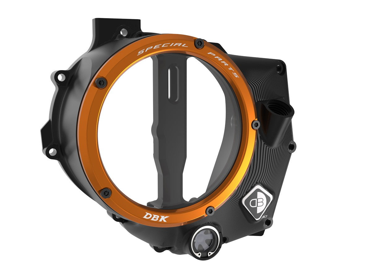 Ducabike DBK Ccdv14 KTM 990 Clear Clutch Cover 3D-EVO - BLACK-ORANGE