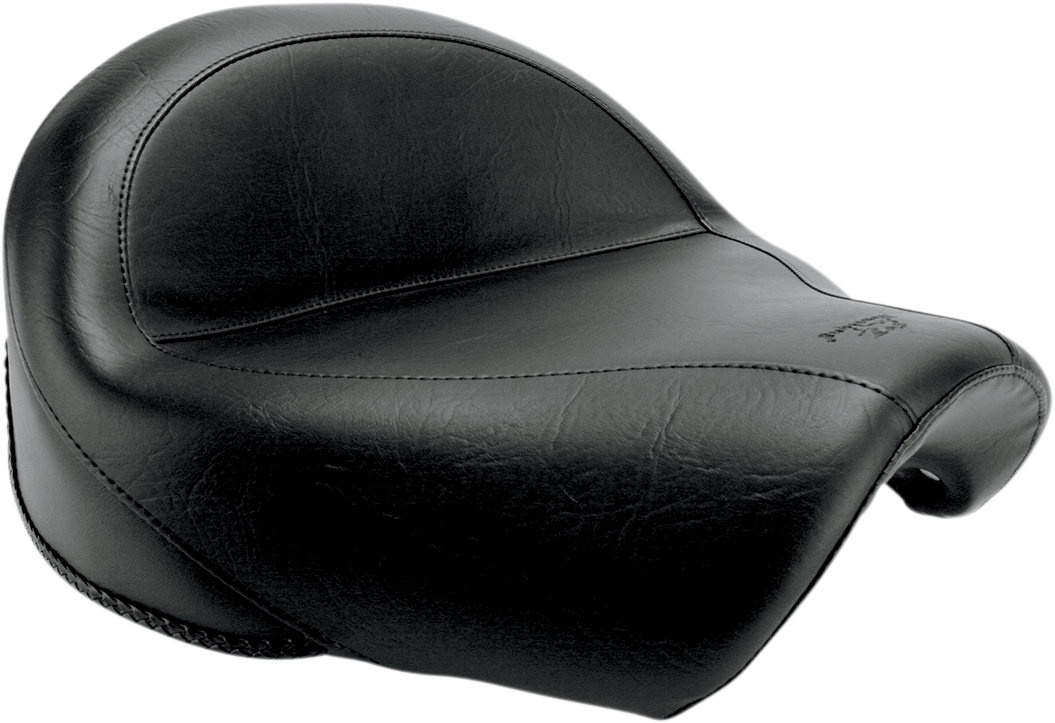 Mustang Seat - Vintage - Wide - Touring - Without Driver Backrest - Two-Piece - Smooth - Black