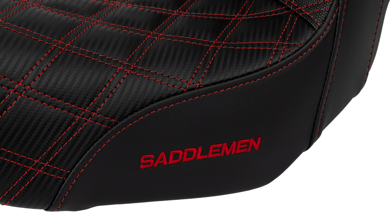 Saddlemen Pro Series SDC Performance Seat - Carbon Fiber/Lumbar Gripper - Red Stitch - Dyna '06-'17