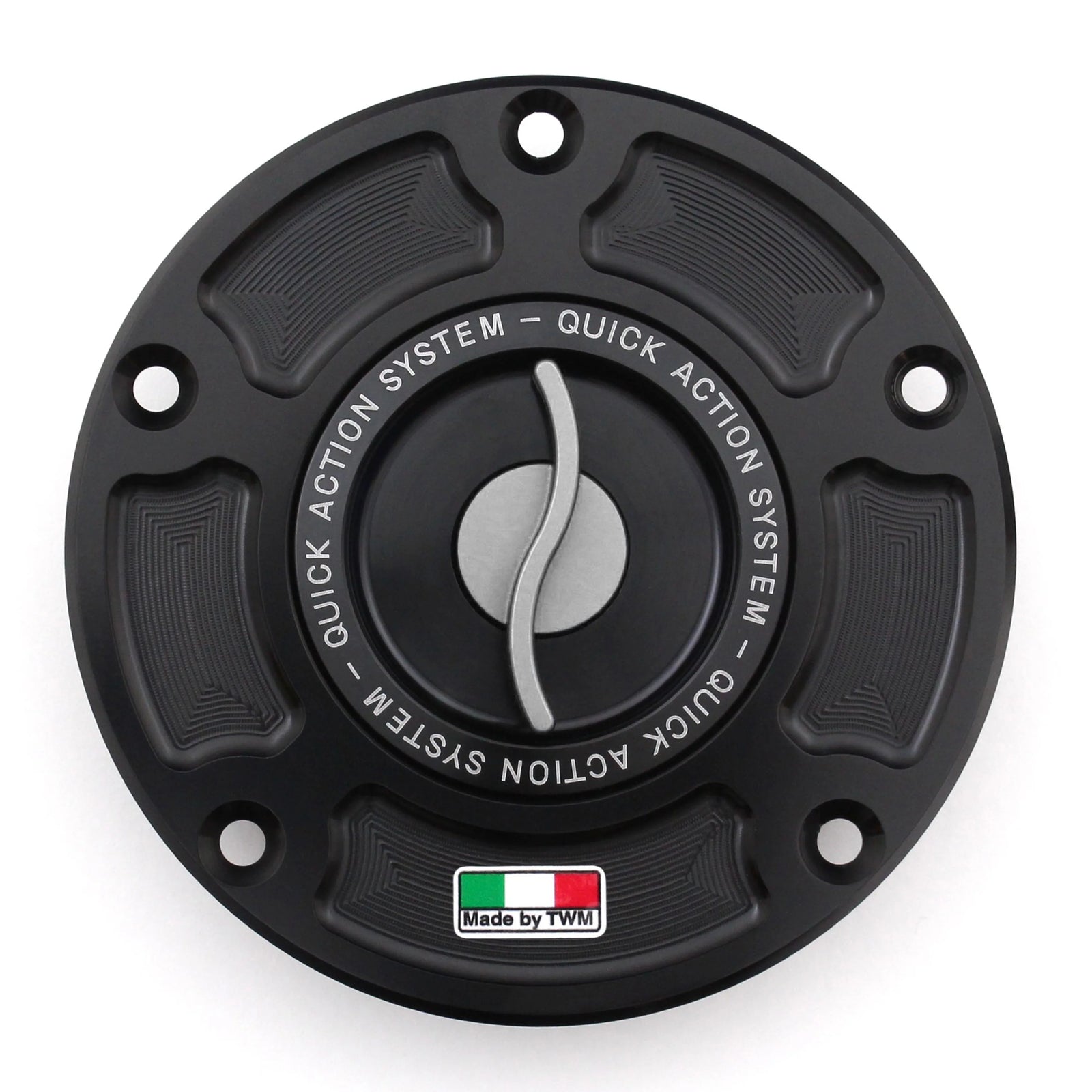 TWM CNC Aluminum Gas Cap / Fuel Cap with Silver Center Cap for Ducati Motorcycles