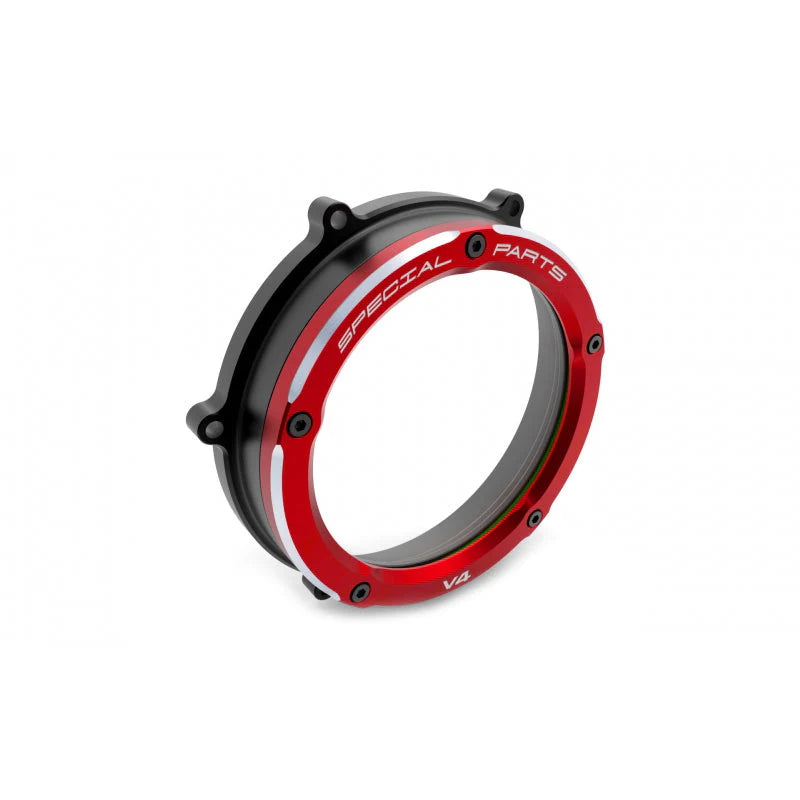 Ducabike DBK Clear Clutch Cover For Ducati Diavel V4 - Black/Red