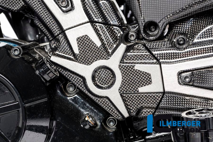 Ilmberger Carbon Cam Belt Covers With Chrome Decal Ducati XDiavel 2016 - Gloss