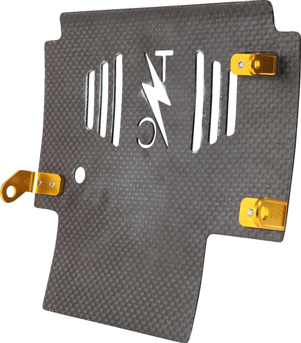 Thrashin Supply CO. Skid Plate - Carbon Fiber/Gloss - With Gold Brackets - FLHX/FLTRX