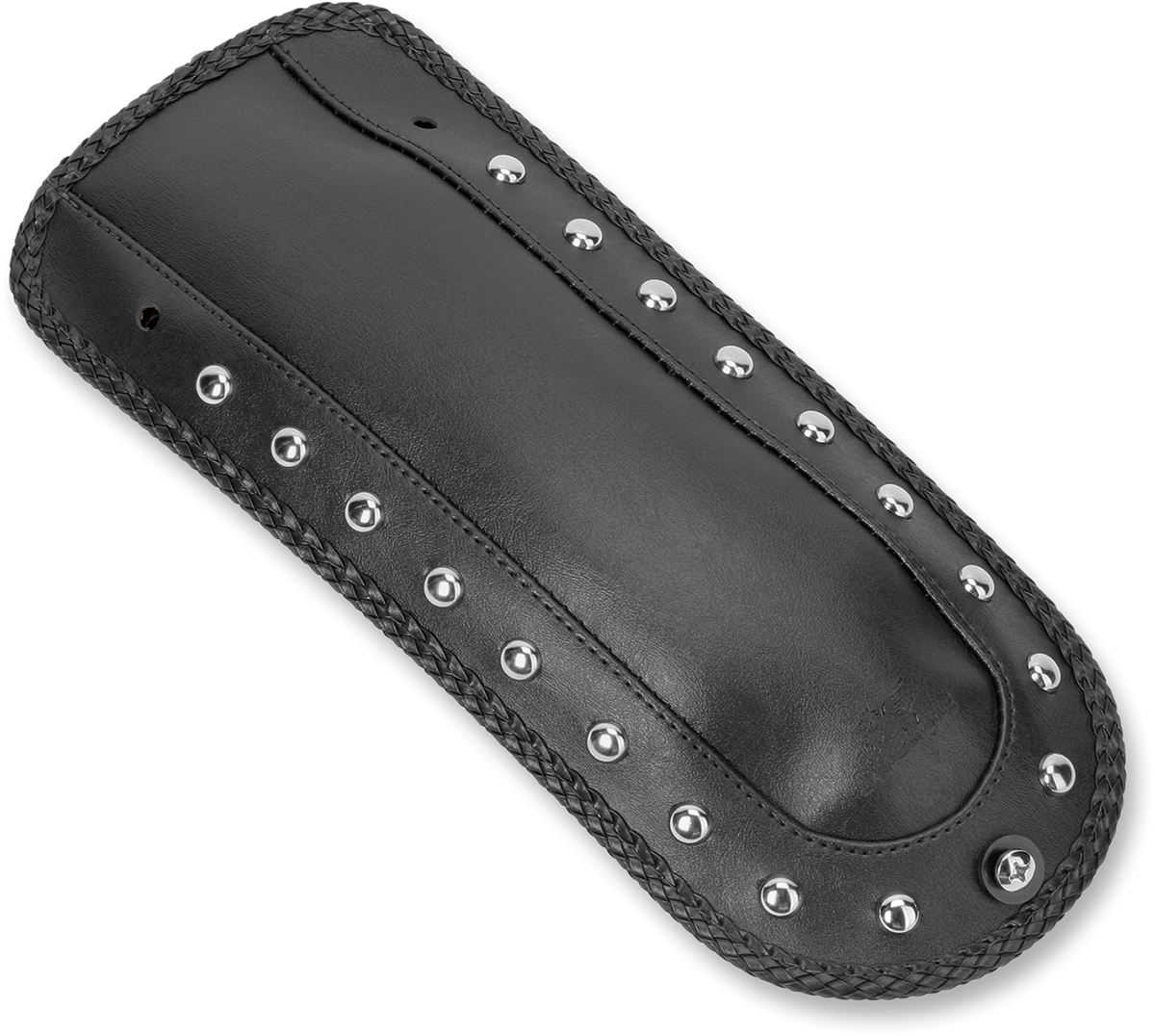 Mustang Fender Bib - Smooth Chrome-Studded - Black - HD Softail