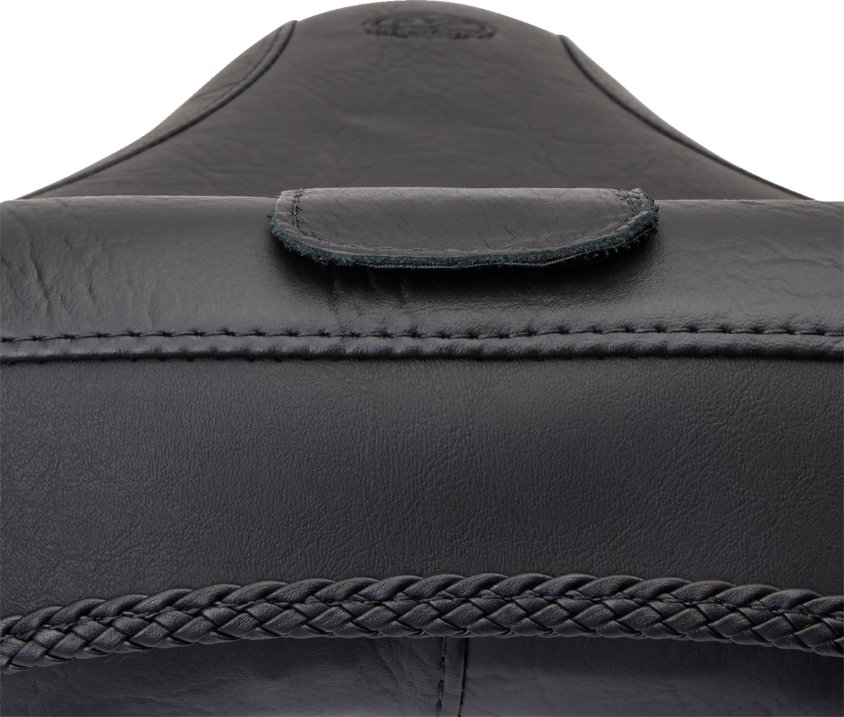Mustang Wide Solo Seat - With Backrest - Vintage - Black - Smooth - FLST '00-'05