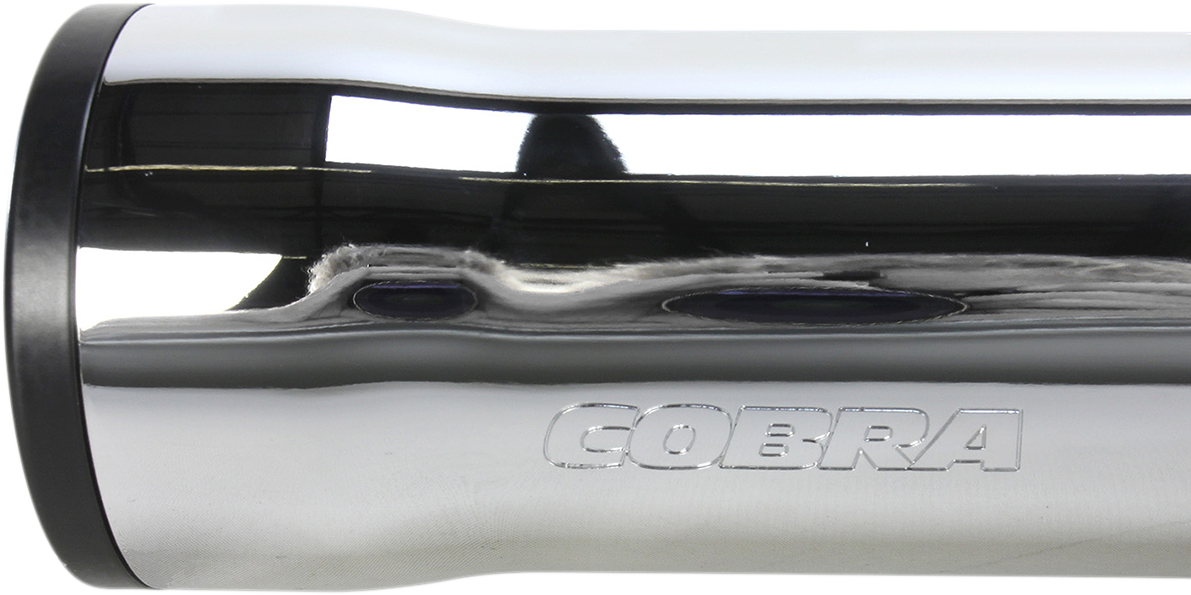 Cobra Slip-On Mufflers With Race Pro Tips - 3" - Chrome - '07-'17 FLSTN/FLSTSB/FLSS/FLSTFBS