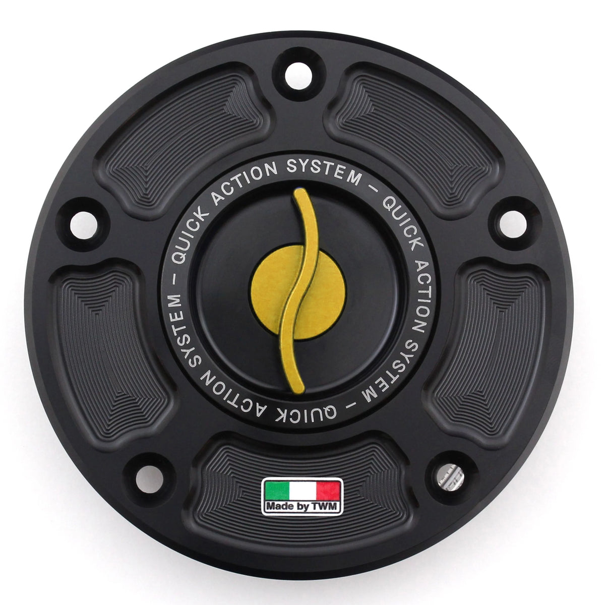 TWM CNC Aluminum Gas Cap / Fuel Cap with Gold Center Cap for Suzuki Motorcycles