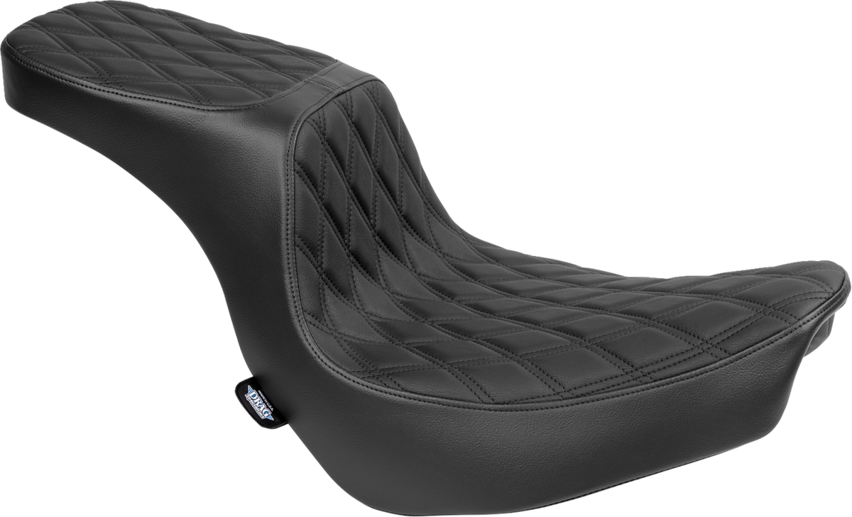 Drag Specialties Seats Predator 2-Up Seat - Vinyl - Double Diamond - Black Stitching - FLSB/FXLRS '18-'24