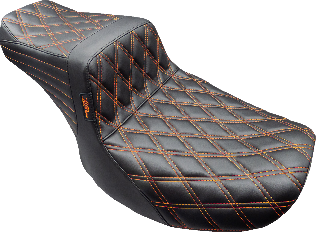Le Pera Tailwhip Seat - Burnt Orange Double Diamond Stitch - FLH/FLT '23-'25