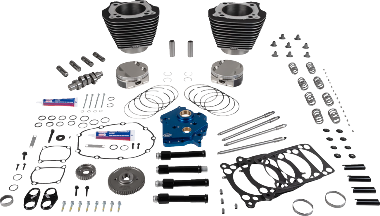 S&S Cycle Engine Performance Kit - Gear / Highlighted Fins / Wrinkle Black / Black Pushrod Tubes