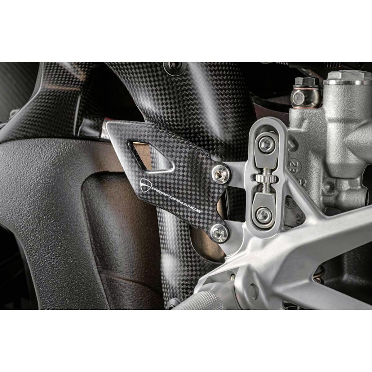 Ducati Performance Carbon Fiber Heel Guards for Panigale V4 V4S Tricolore