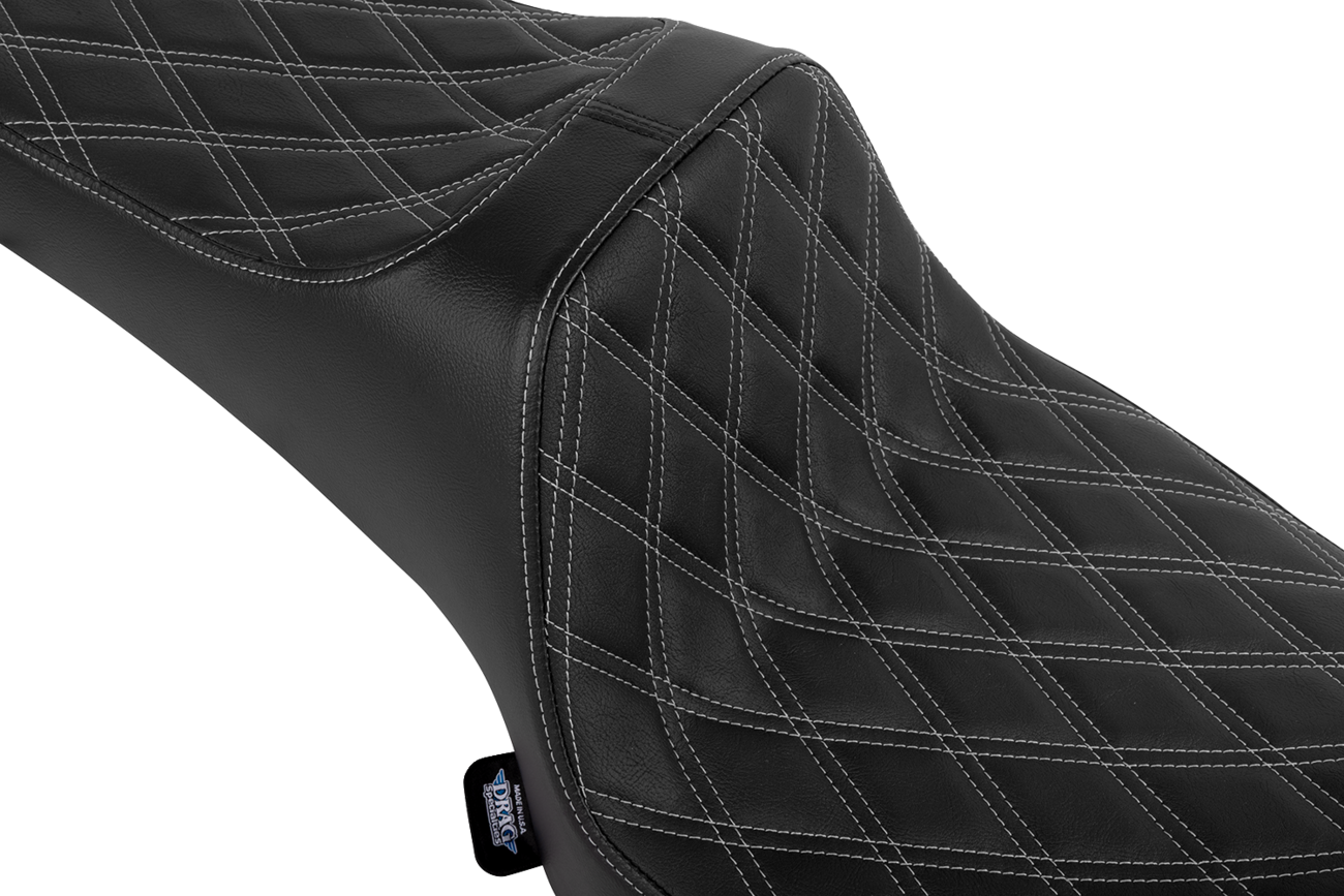 Drag Specialties Seats Freedom Seat - Vinyl/Solar Leather - Double Diamond Black Stitch - Challenger '20-'25/Chieftain '25