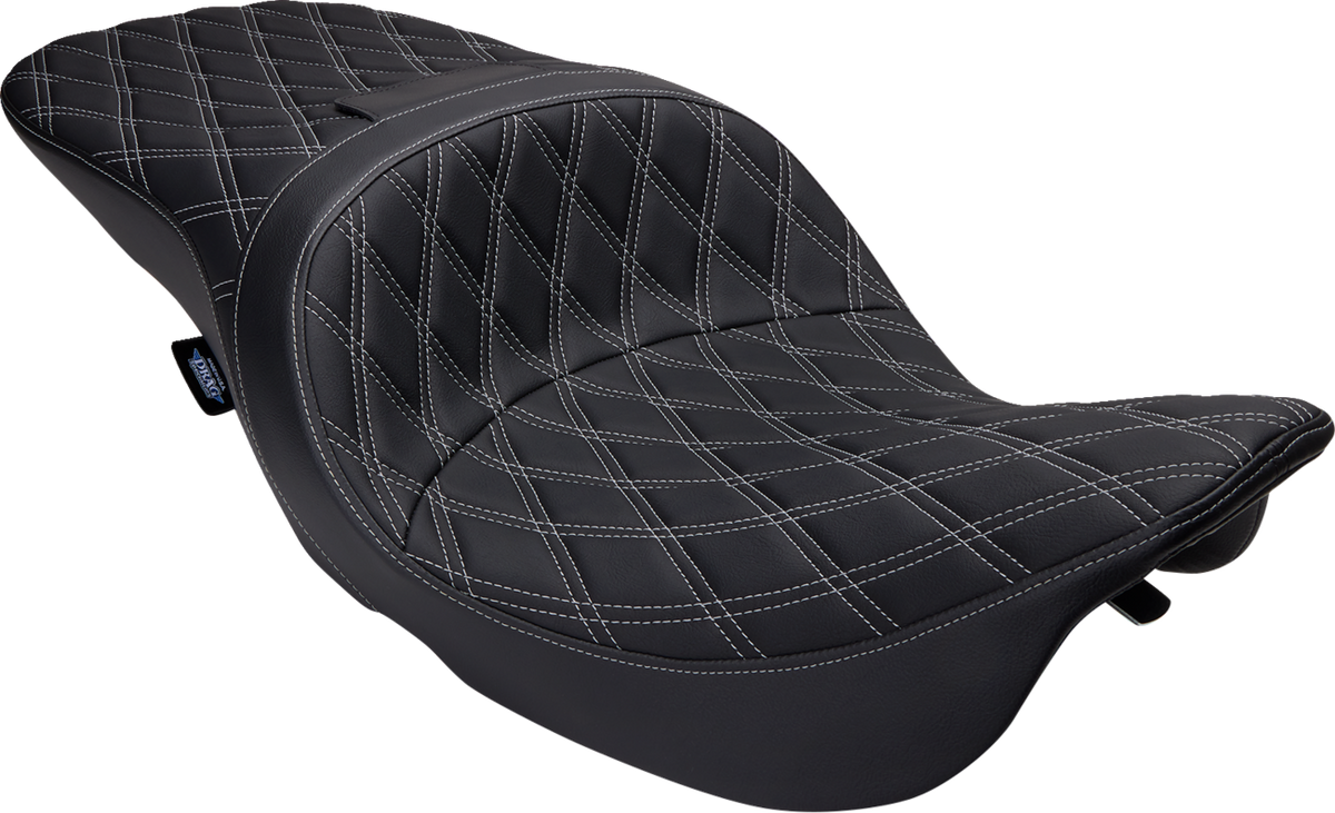 Drag Specialties Seats Freedom Seat - Vinyl - Double Diamond Silver Stitch - FLH '97-'07