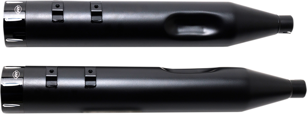 S&S Cycle 4-1/2" MK45 Performance Mufflers - Black With Black Thruster
