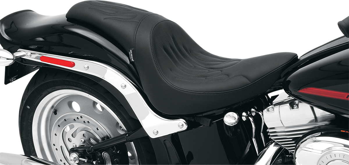 Drag Specialties Seats Predator Seat - Black - Flame Stitched - FL/FX '06-'17