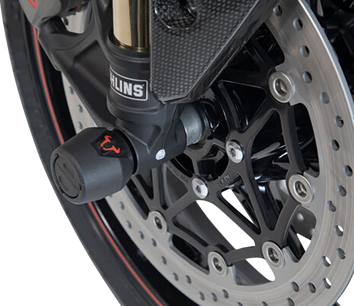 SW-Motech Axle Sliders - Front - Set - Triumph/Yamaha/Royal Enfield