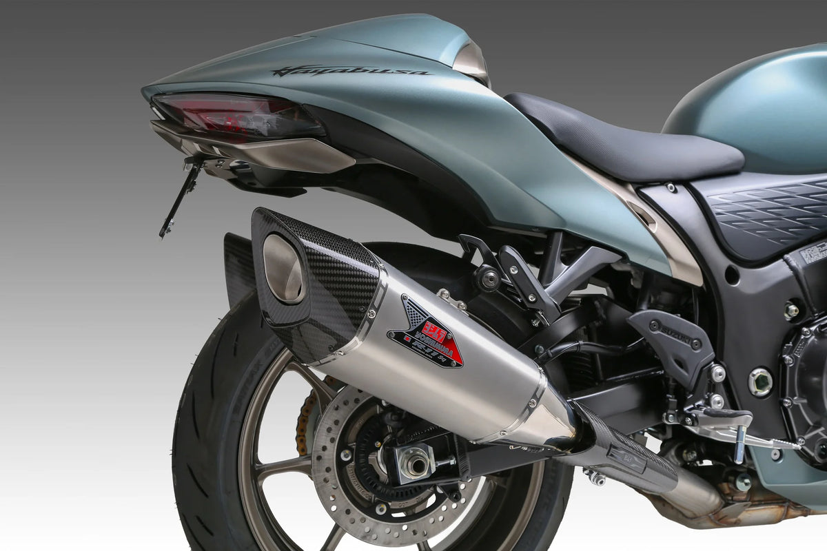 Yoshimura HAYABUSA 2021-26 Race R-11sq-R Dual Stainless Slip-On Exhaust, W/ Stainless Mufflers